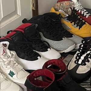 Jordan Kids Black, White, and Red Sneakers